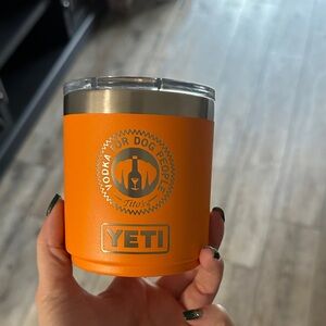Yeti Bright Orange Tumbler with Unique Design